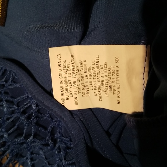 Cartise Dressy Lace Overlay Eveningwear Date Night Top / Size M / Blue - Picture 14 of 17